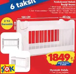 OFİS BAZAAR FONKSİYONEL BEBEK BEŞİĞİ BEYAZ BEŞİK